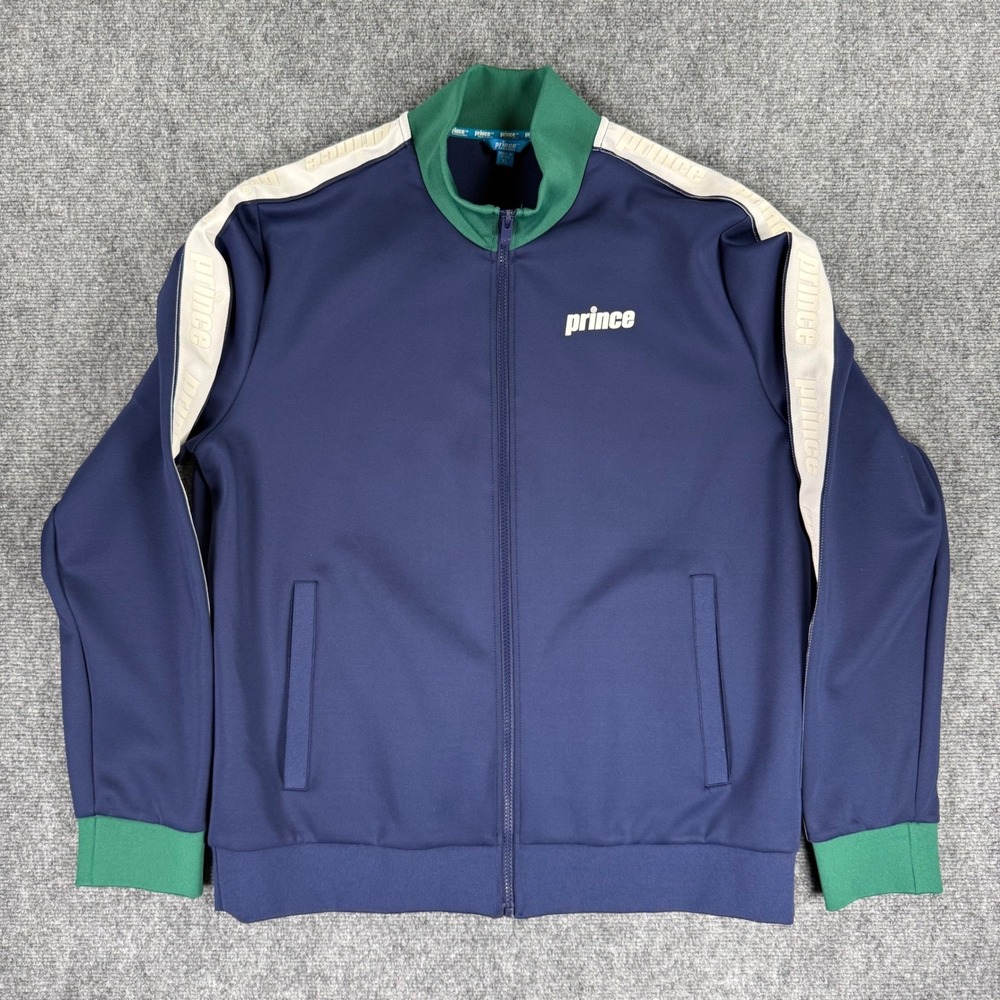 Prince Pickleball Men's XL Full Zip Track Jacket Navy Green Tennis